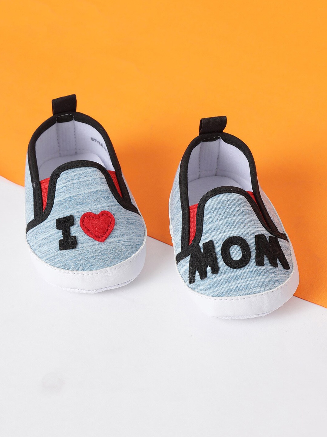 

max Boys Blue & Black I Love Mom Booties