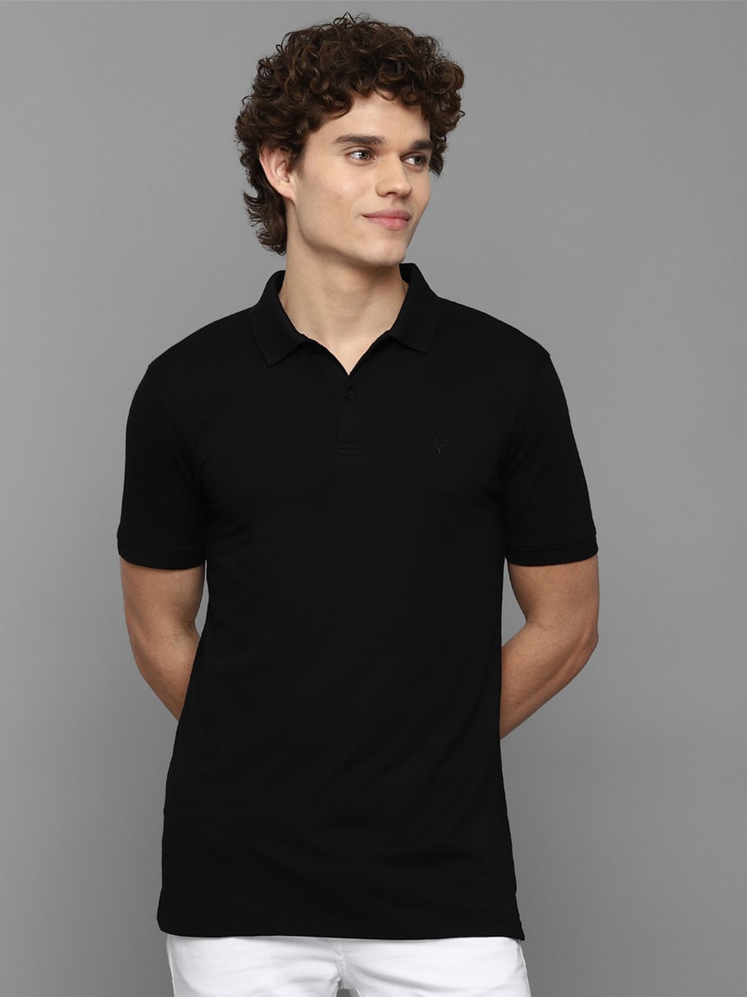 

Allen Solly Men Black Polo Collar T-shirt