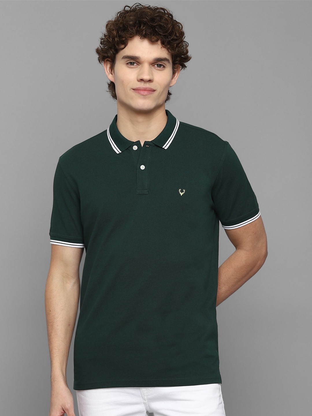 

Allen Solly Men Green Polo Collar T-shirt