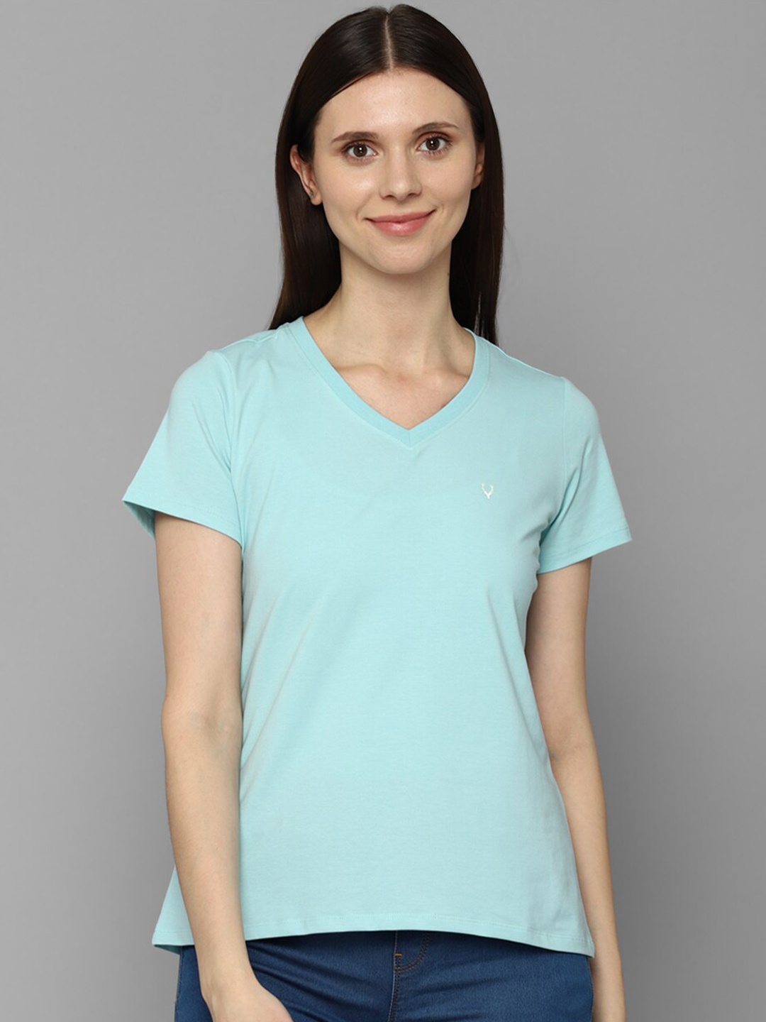 

Allen Solly Woman Women Blue V-Neck T-shirt