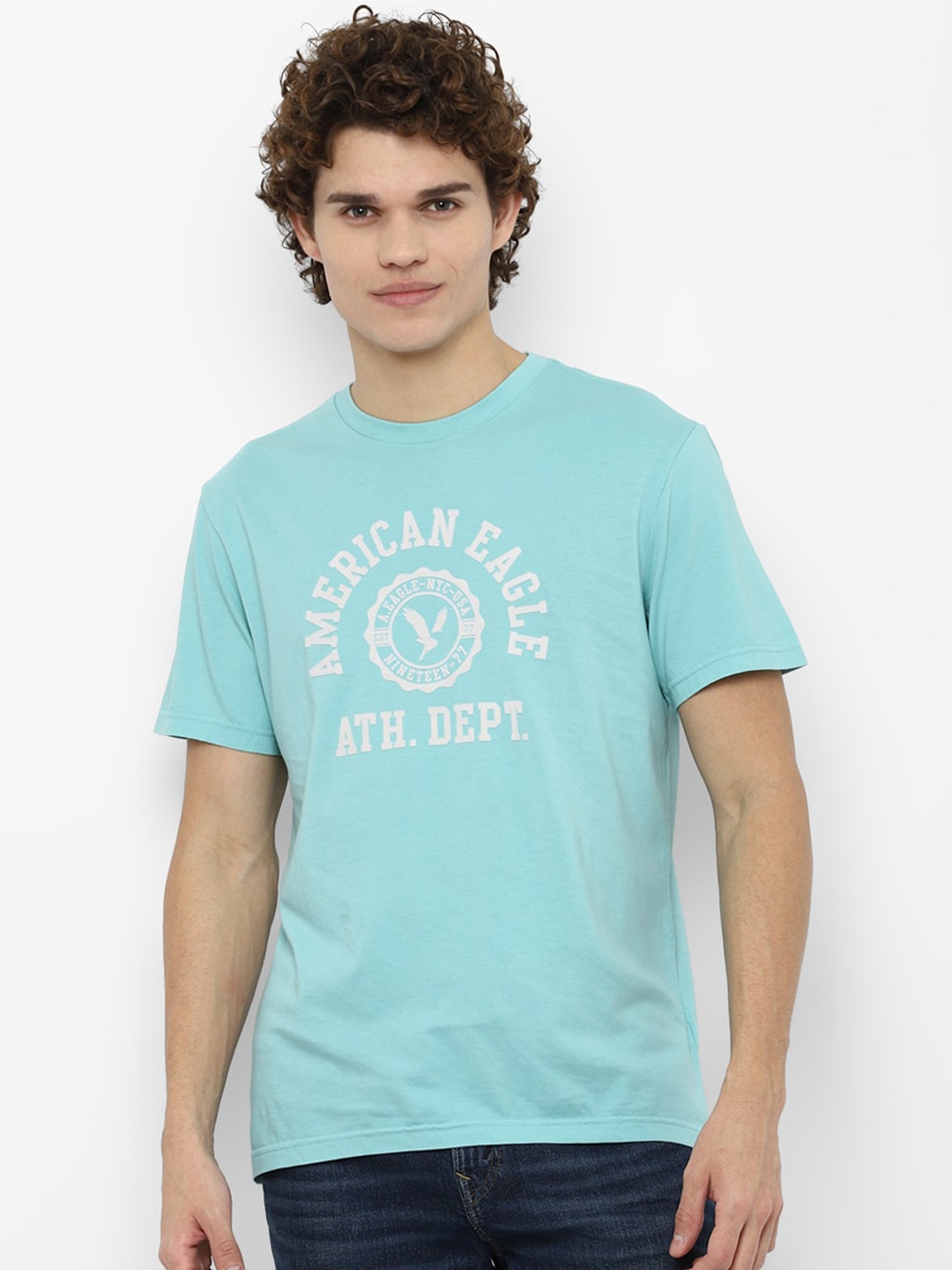 

AMERICAN EAGLE OUTFITTERS Men Green Typography Printed T-shirt