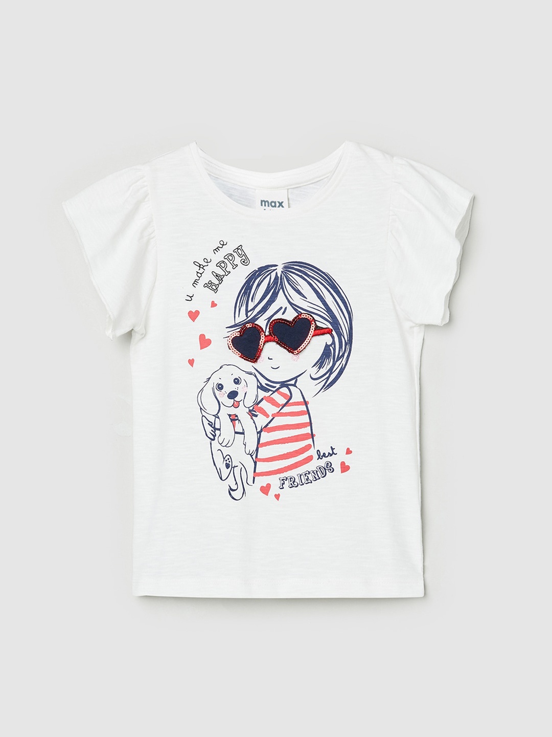 

max White Print Top