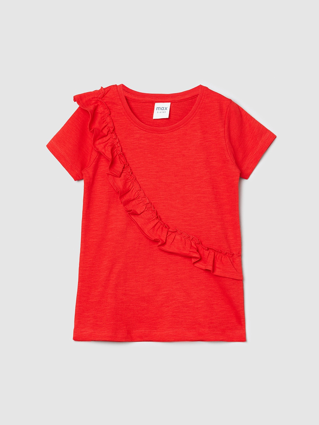 

max Red Solid Cotton Top