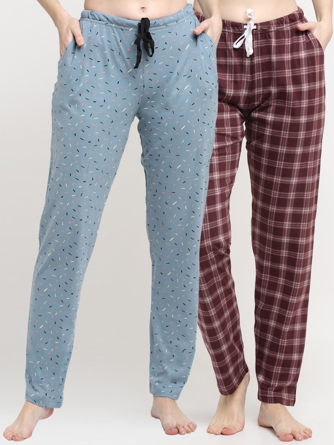 

Kanvin Women Pack of 2 Printed Lounge Pants, Blue