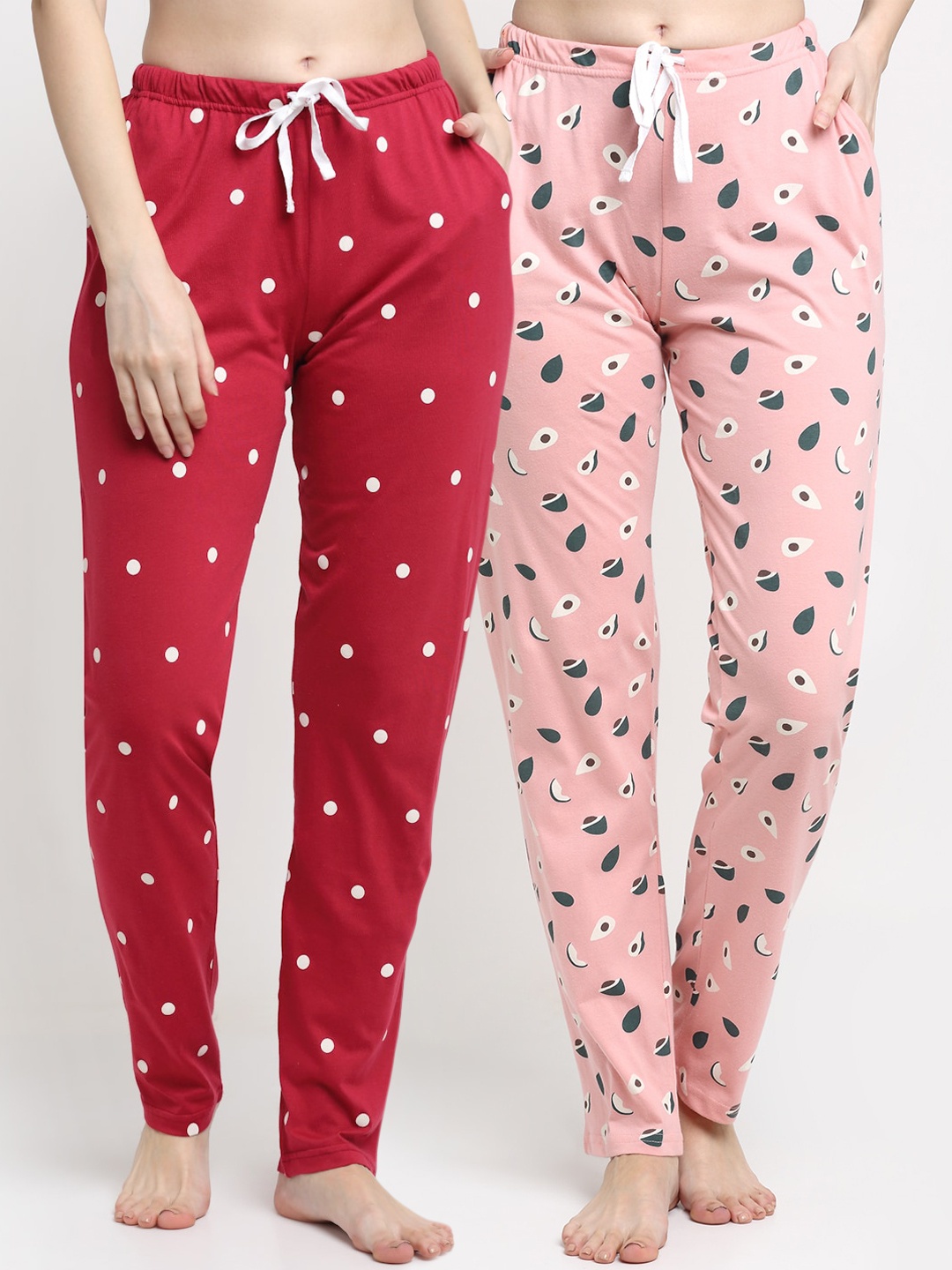 

Kanvin Women Pack of 2 Printed Lounge Pants, Pink