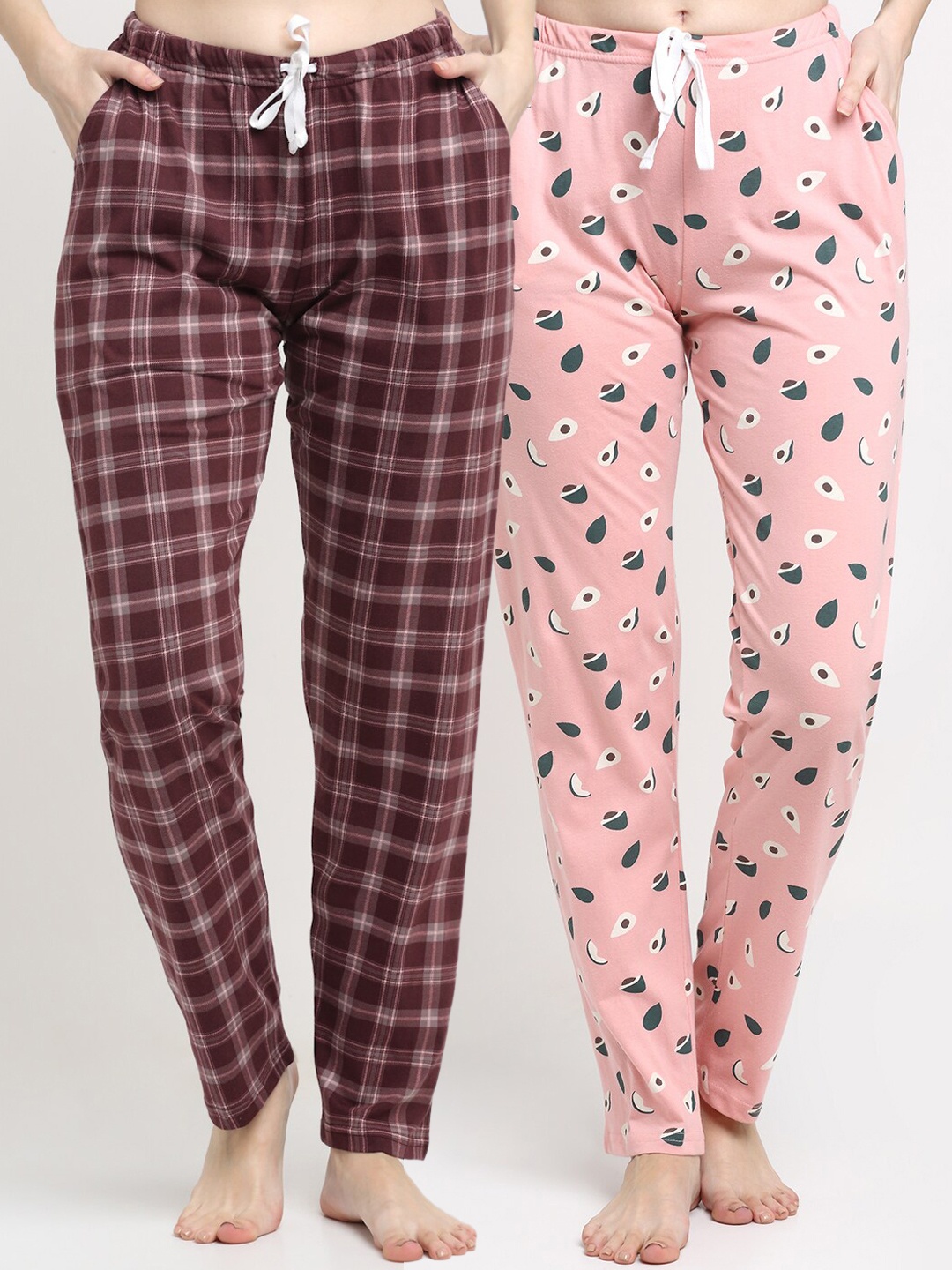 

Kanvin Women Pack of 2 Printed Lounge Pants, Pink