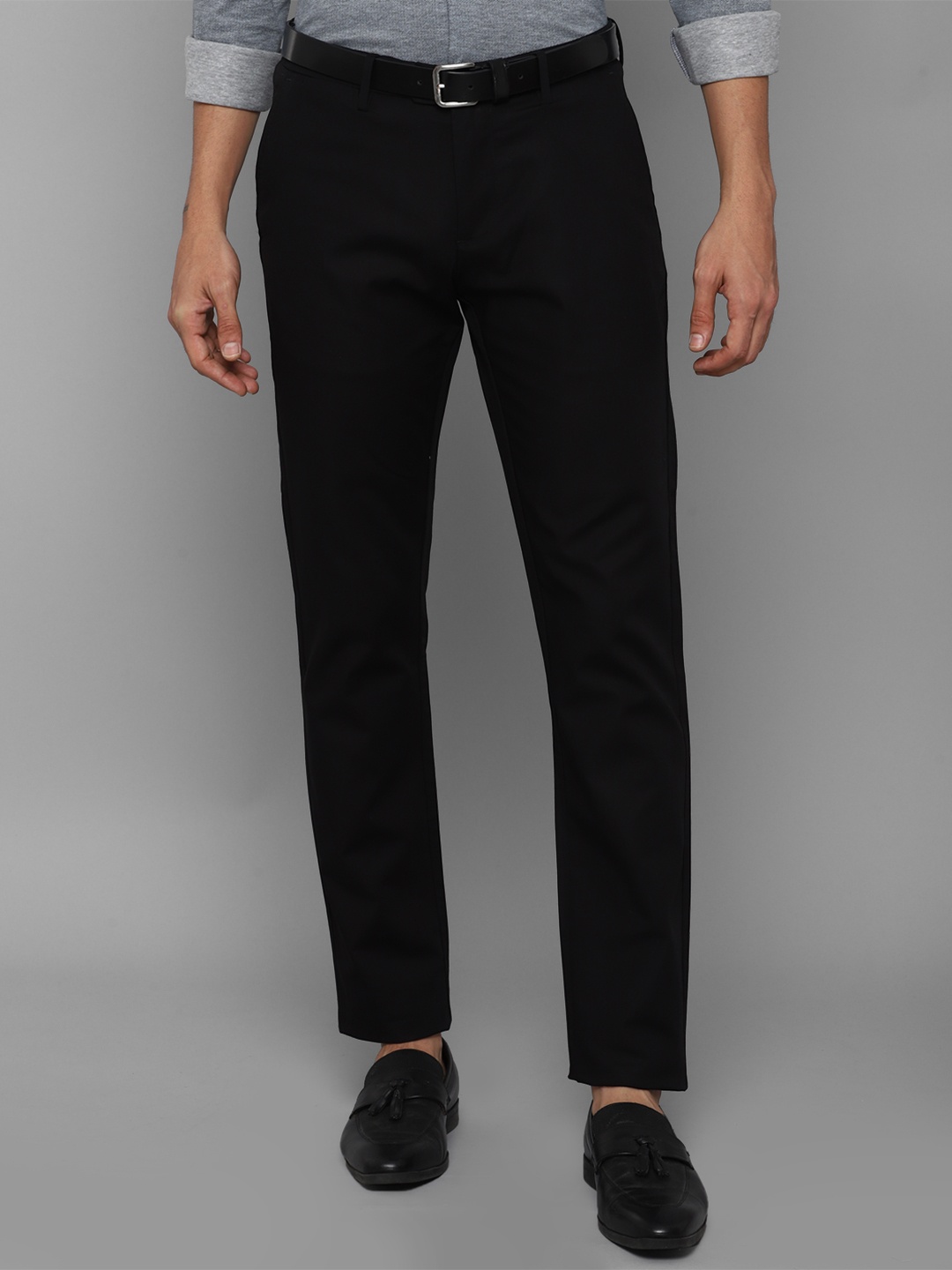 

Allen Solly Men Black Slim Fit Trousers