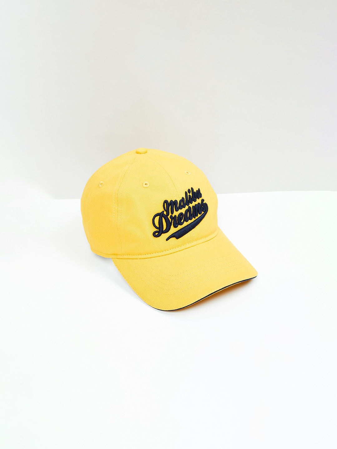 

max Men Yellow & Navy Blue Embroidered Baseball Cap