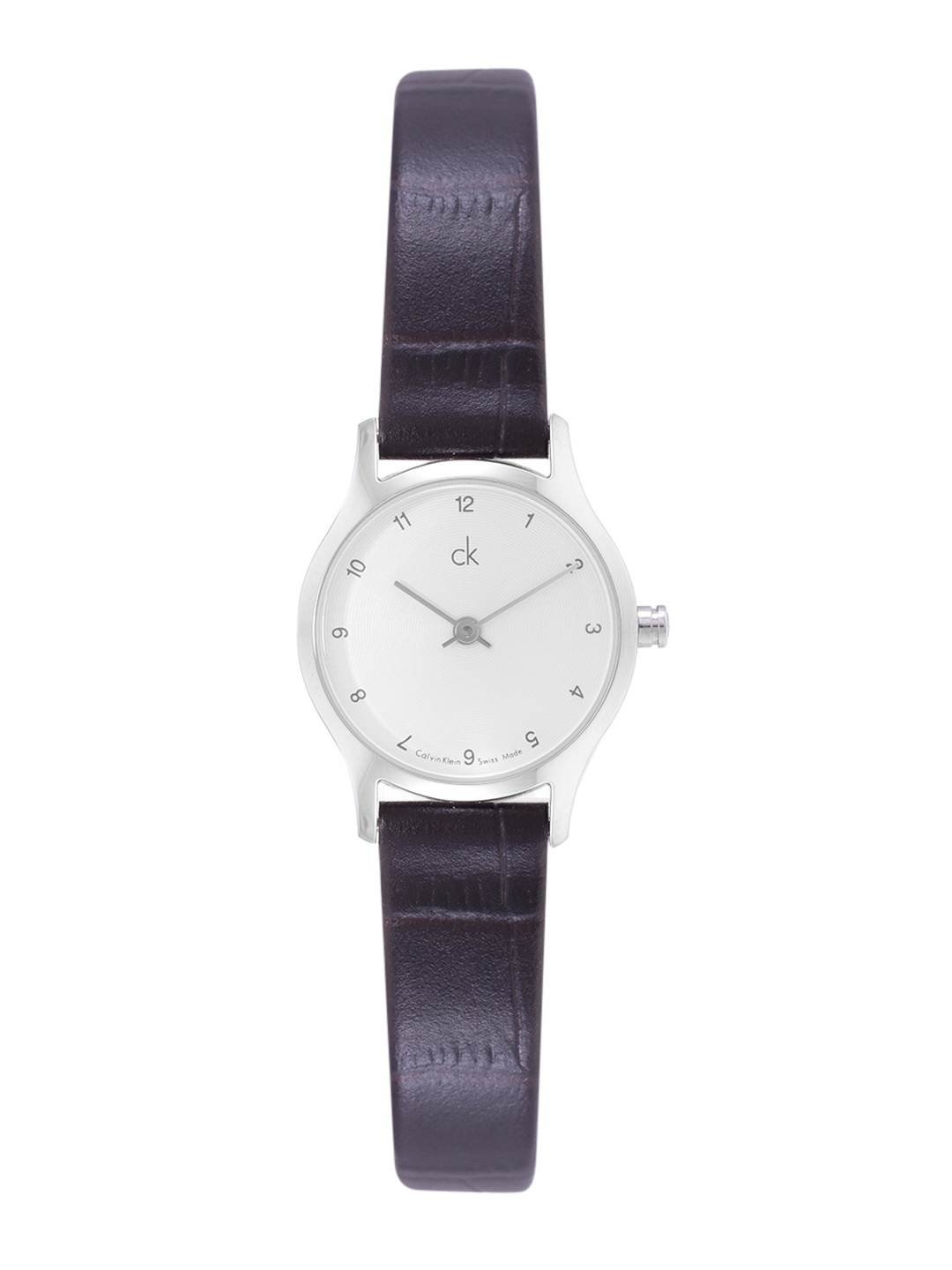 

Calvin Klein Women White Dial & Brown Leather Textured Straps Analogue Watch K2623126