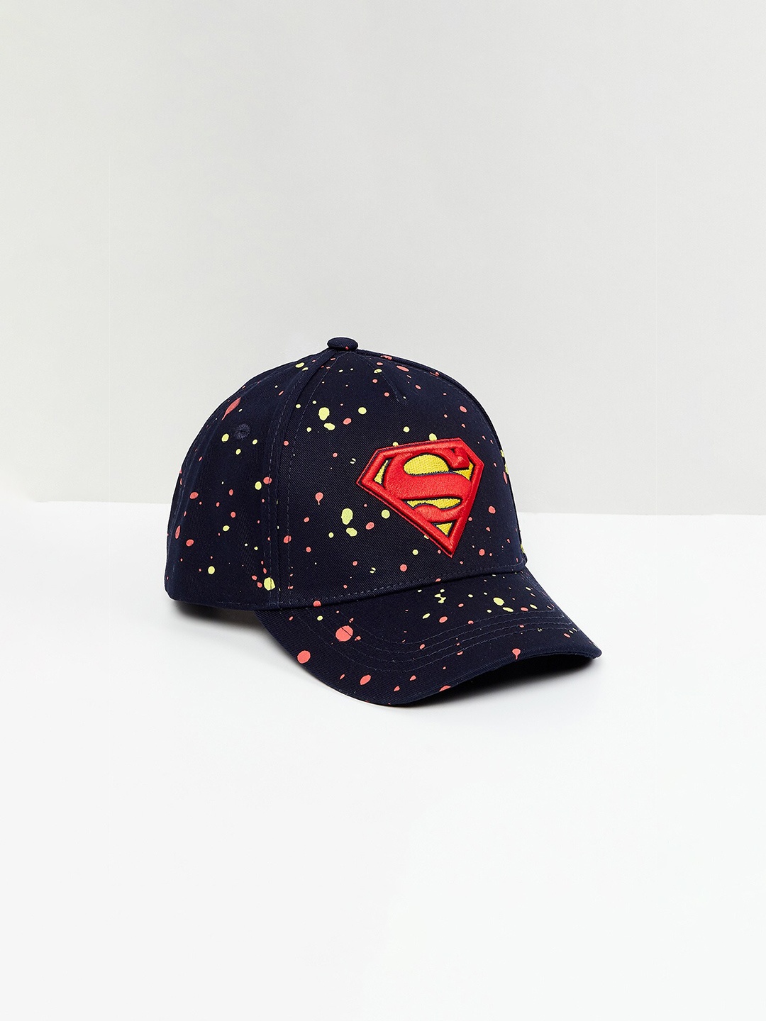 

max Boys Navy Blue & Red printed Embroidered Baseball Cap