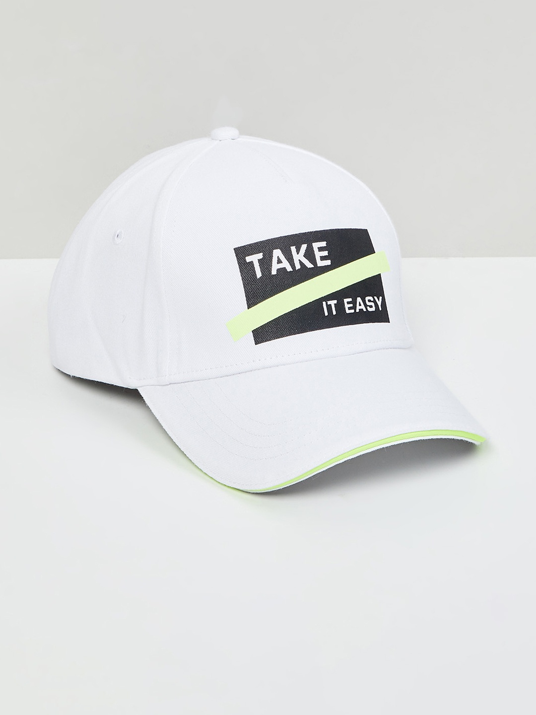 

max Women White Printed Cotton Baseball Cap