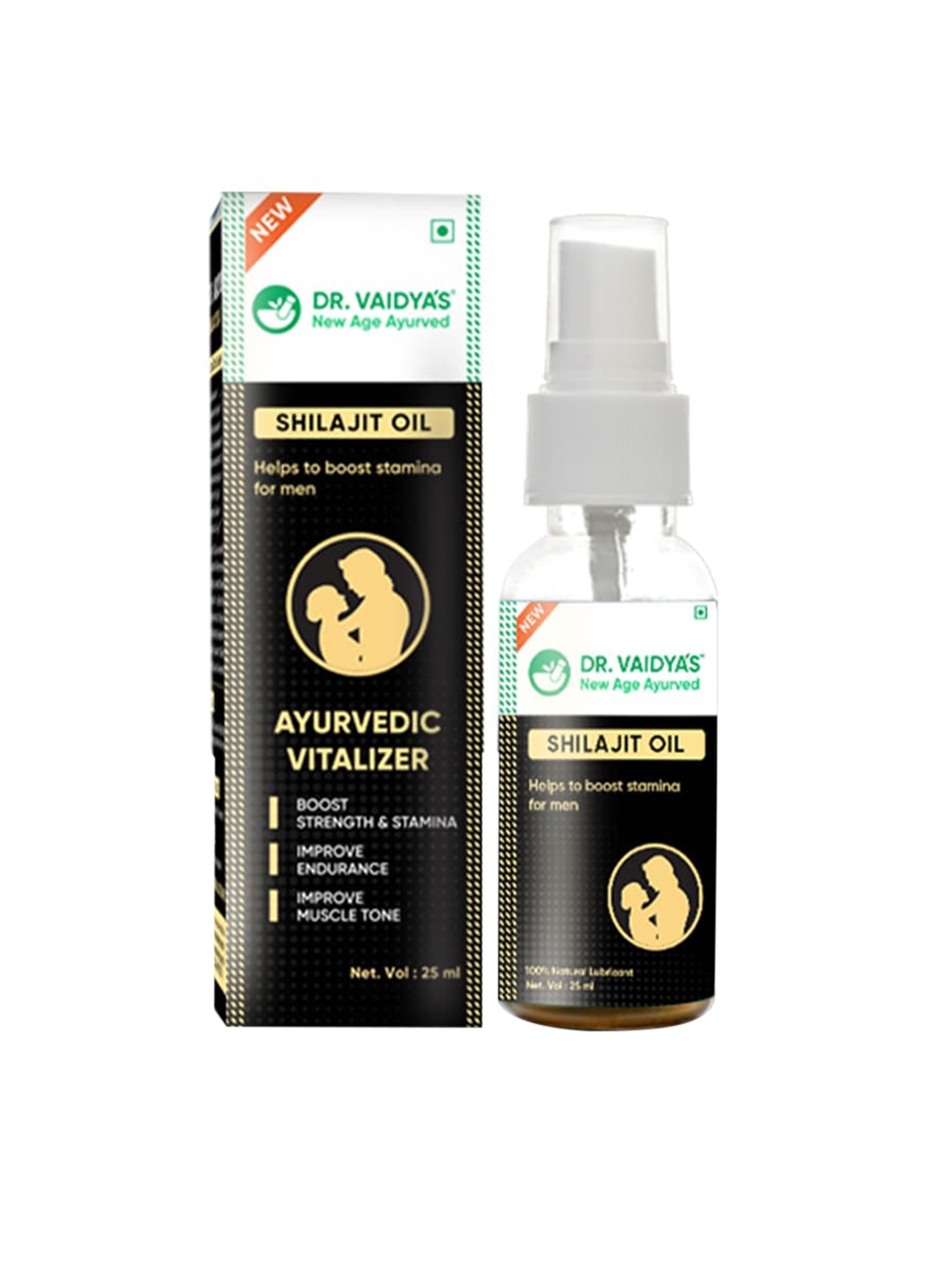 

DR. VAIDYA'S Ayurvedic Vitalizer Shilajit Oil with Jaiphal - 25 ml, Black