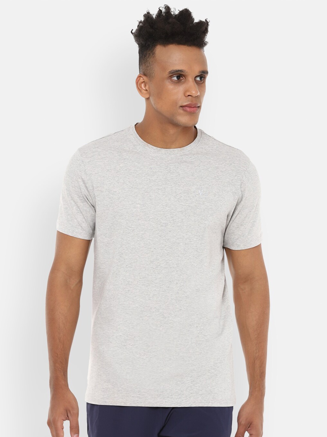 

Van Heusen Flex Men Grey Slim Fit T-shirt