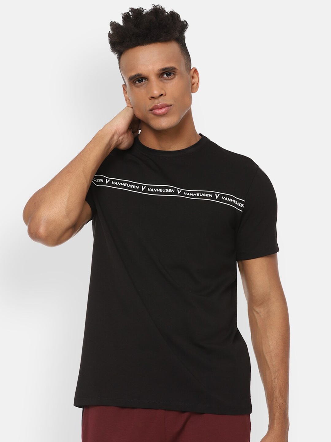 

Van Heusen Flex Typography Slim Fit Yoga T-shirt, Black