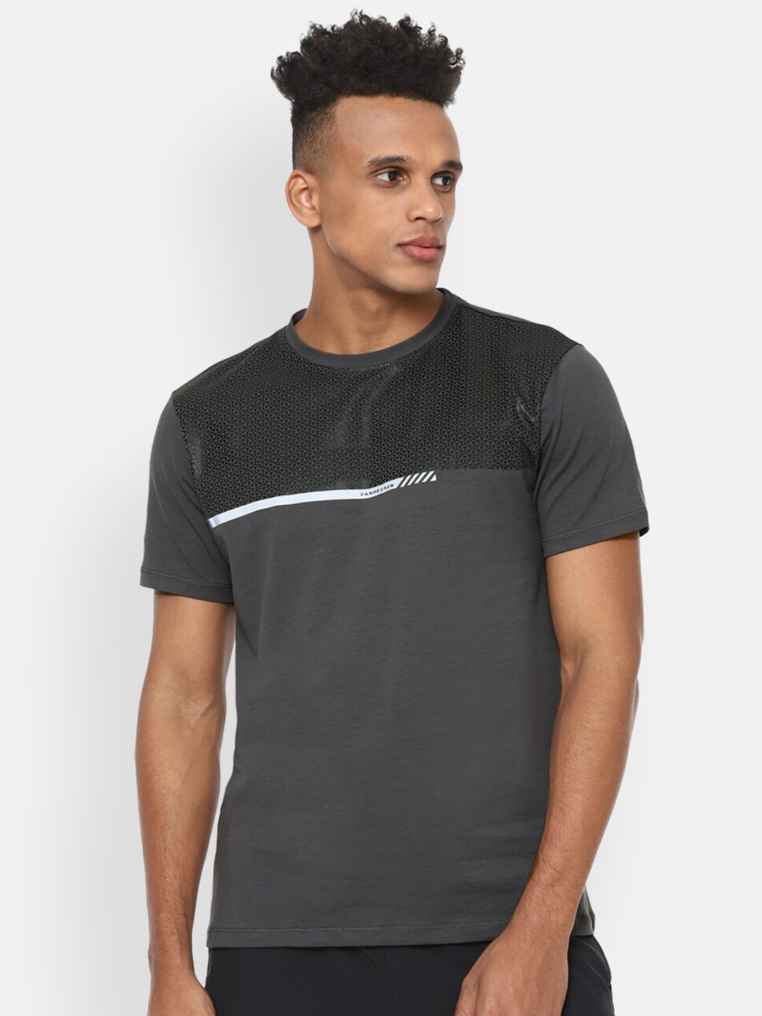 

Van Heusen Flex Men Yoga Slim Fit T-shirt, Grey
