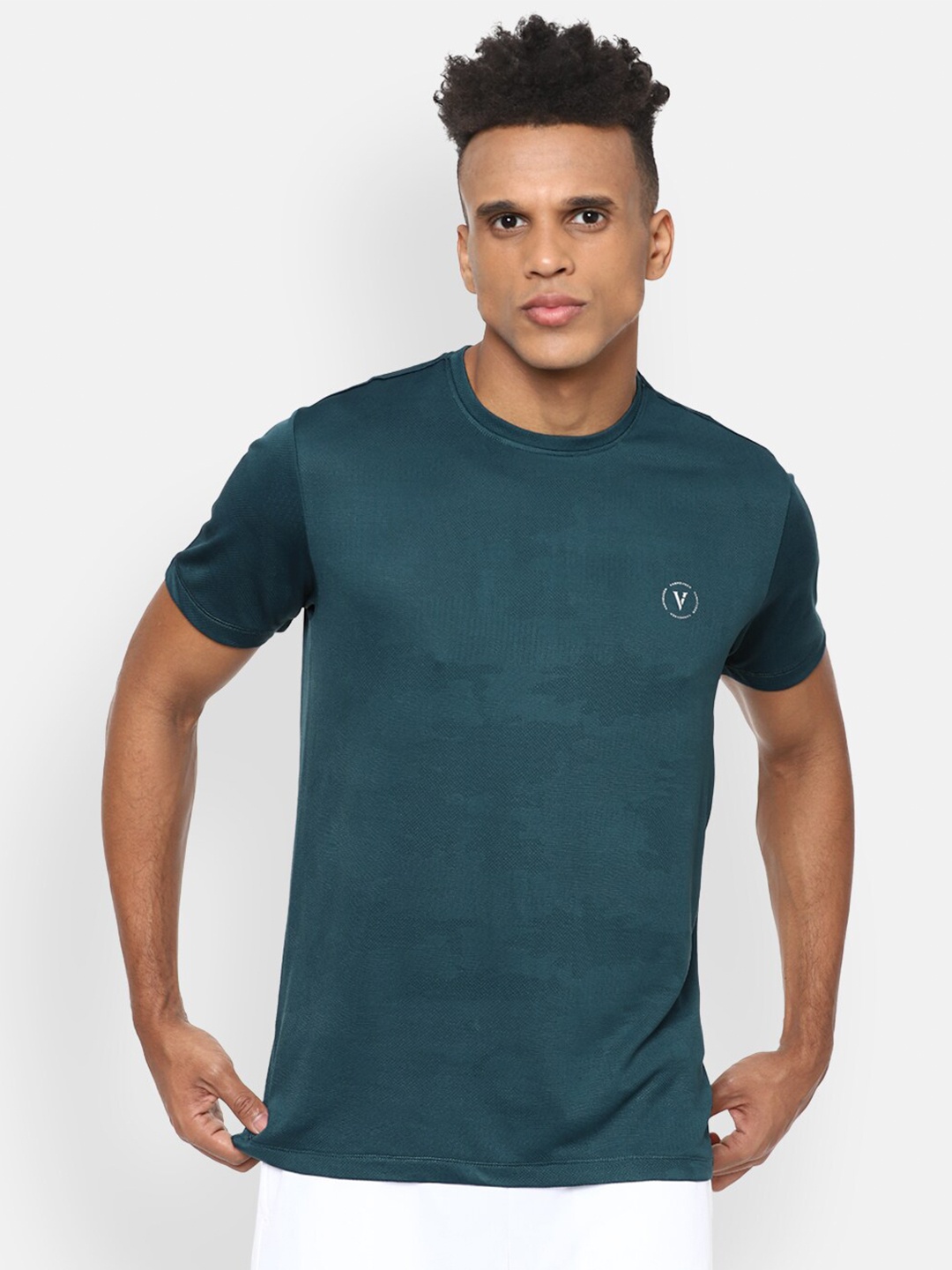 

Van Heusen Flex Men Blue Applique Slim Fit T-shirt