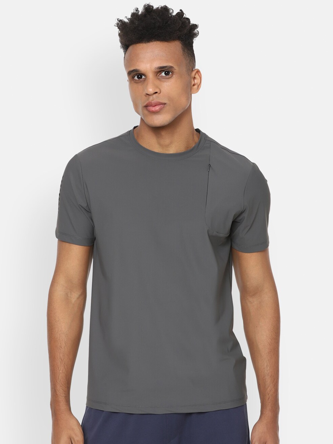 

Van Heusen Flex Men Slim Fit Running T-shirt, Grey