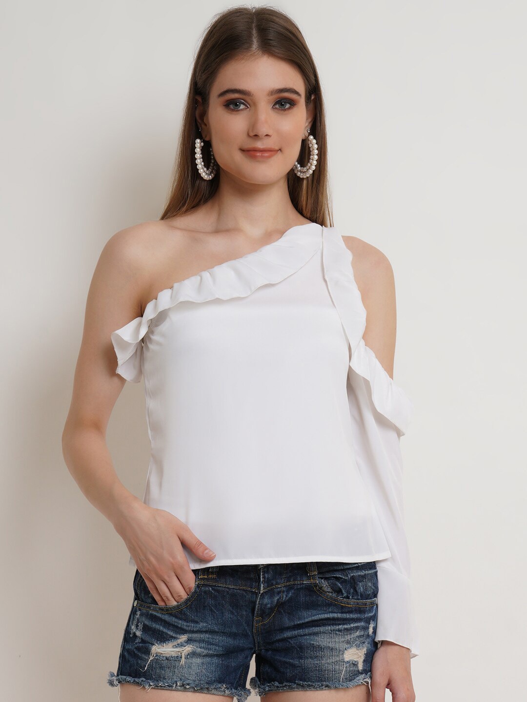 

DODO & MOA White Crepe Top