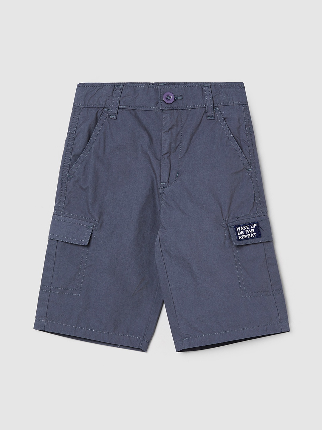 

max Boys Grey Cargo Shorts