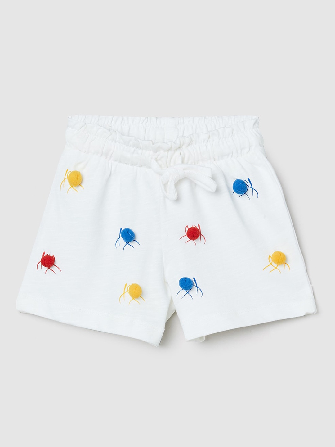 

max Girls White Conversational Printed Shorts