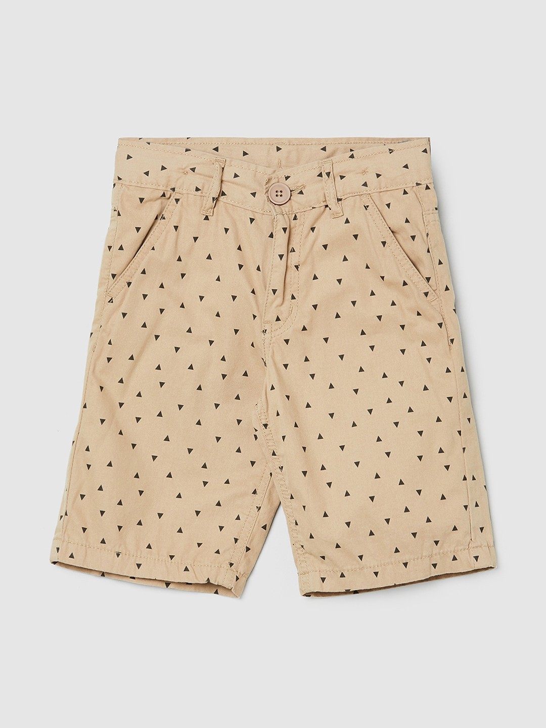 

max Boys Beige Conversational Printed Shorts