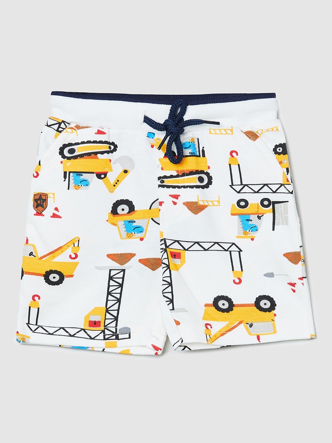 

max Boys White Humour and Comic Printed Shorts