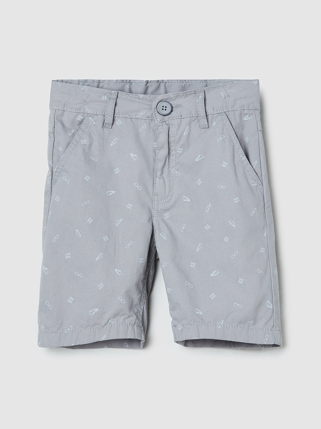 

max Boys Grey Printed Shorts
