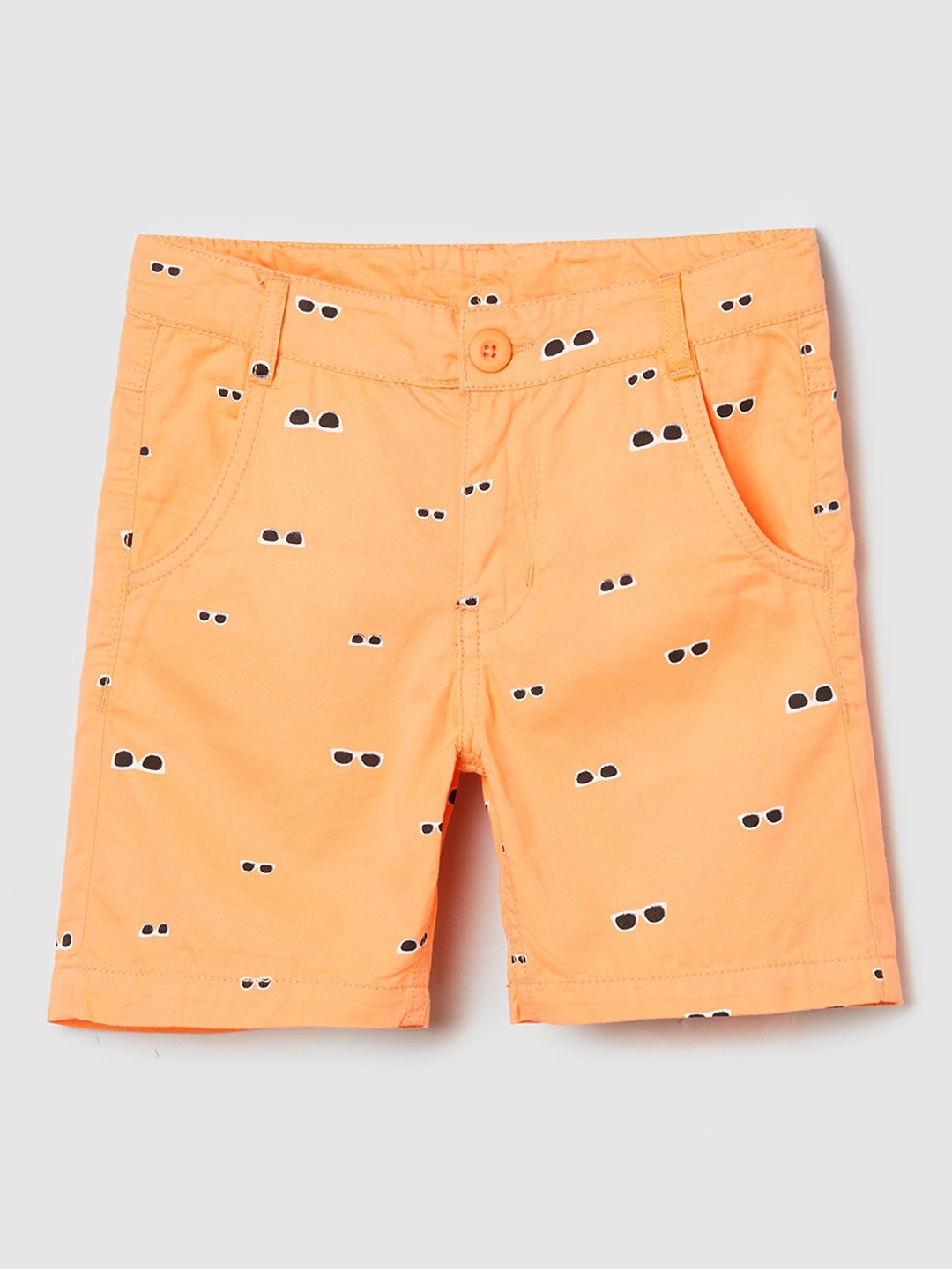 

max Boys Orange Conversational Printed Shorts