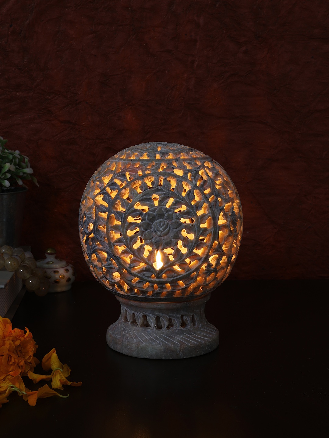 

Aapno Rajasthan White Textured Candle Holders