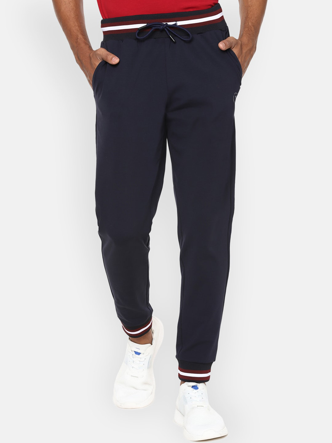 

Van Heusen Flex Men Navy Blue Solid Slim-Fit Joggers