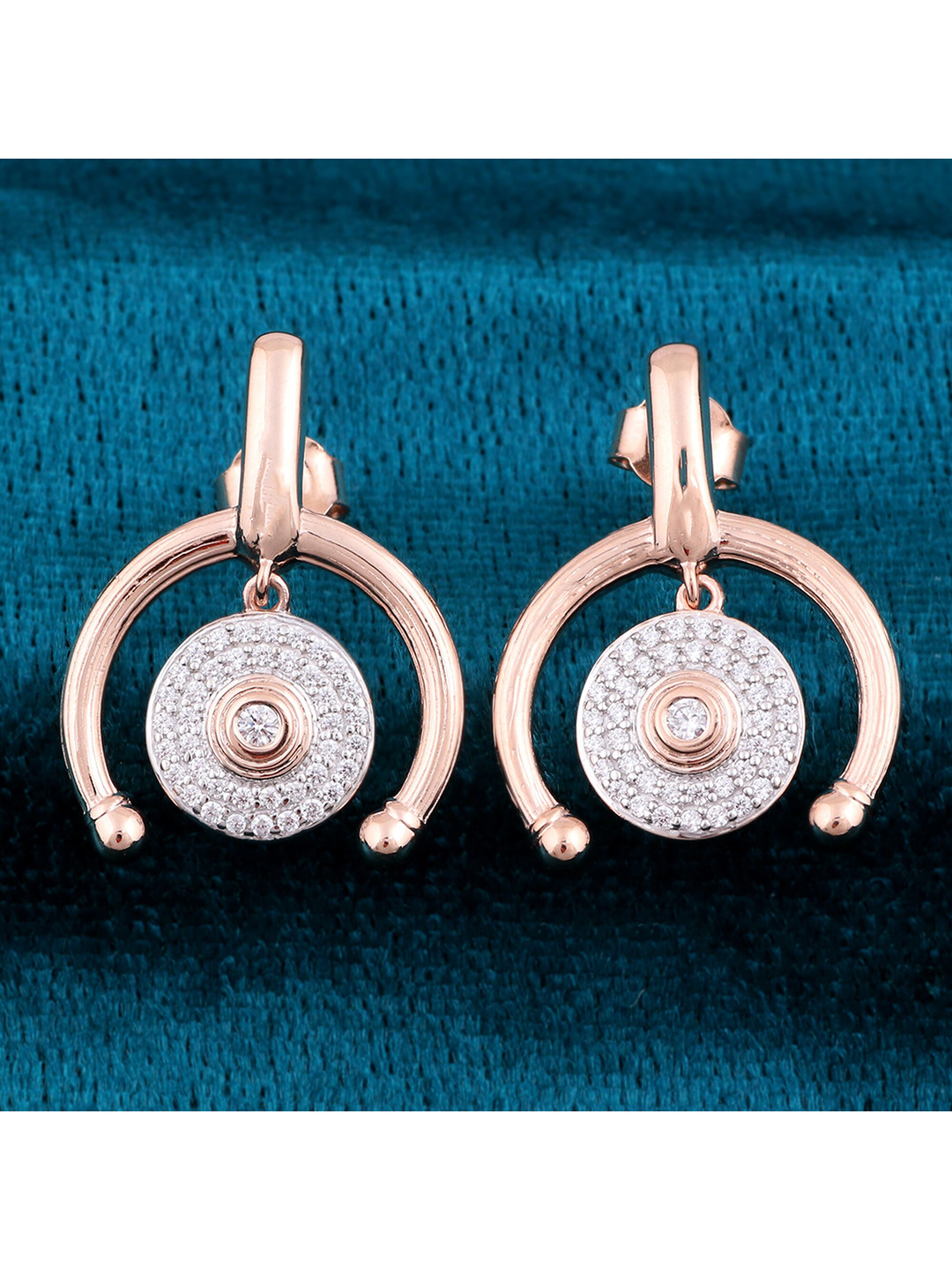 

Silgo Rose Gold Contemporary Drop Earrings