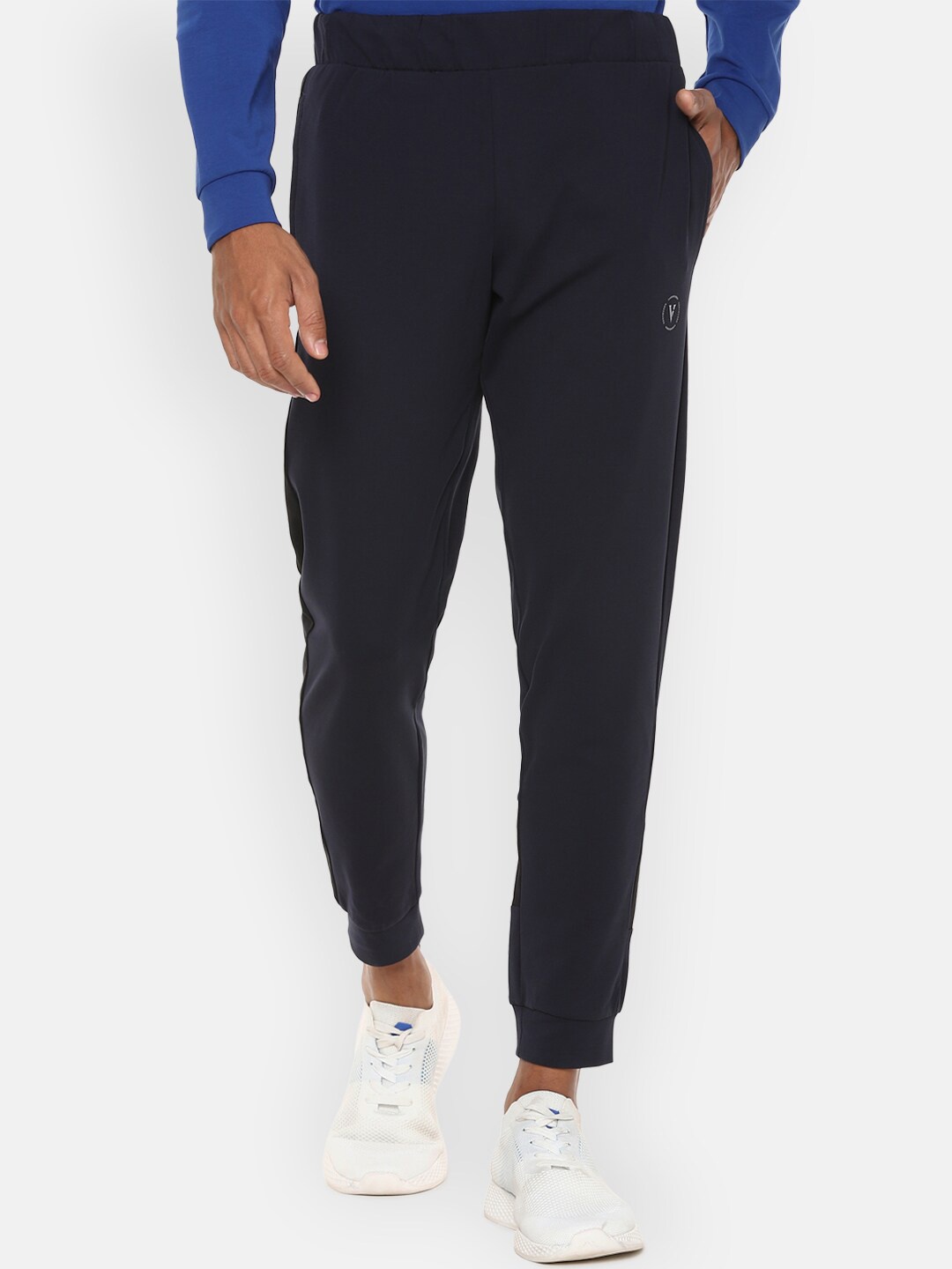 

Van Heusen Flex Men Navy Blue Solid Slim-Fit Joggers