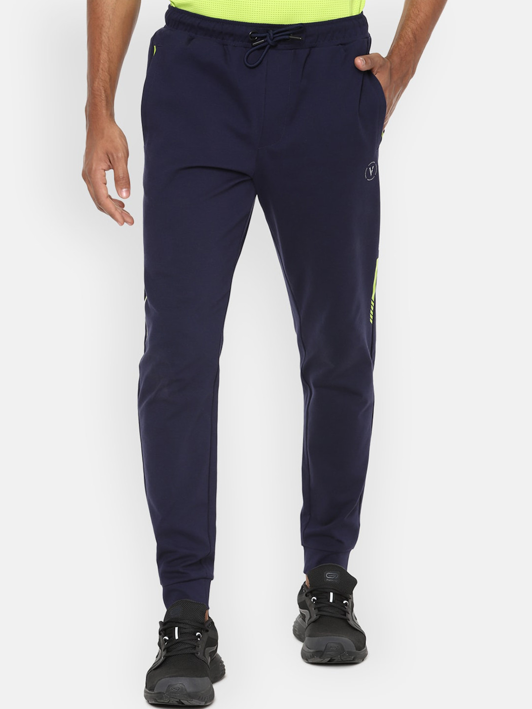 

Van Heusen Flex Men Navy Blue Solid Slim-Fit Sports Joggers