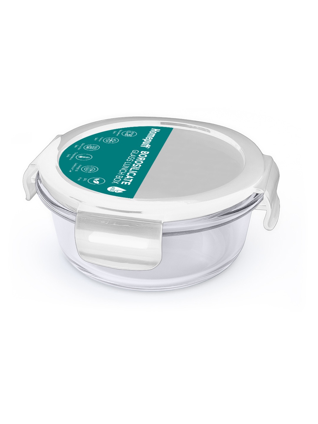 

Home Puff Green & Transparent Solid Glass Lunch Box 400 ml