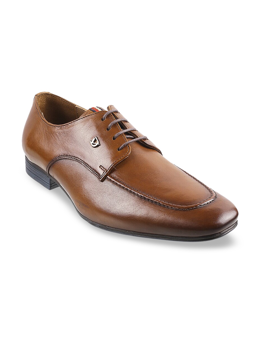 

DAVINCHI Men Tan Brown Solid Formal Derbys