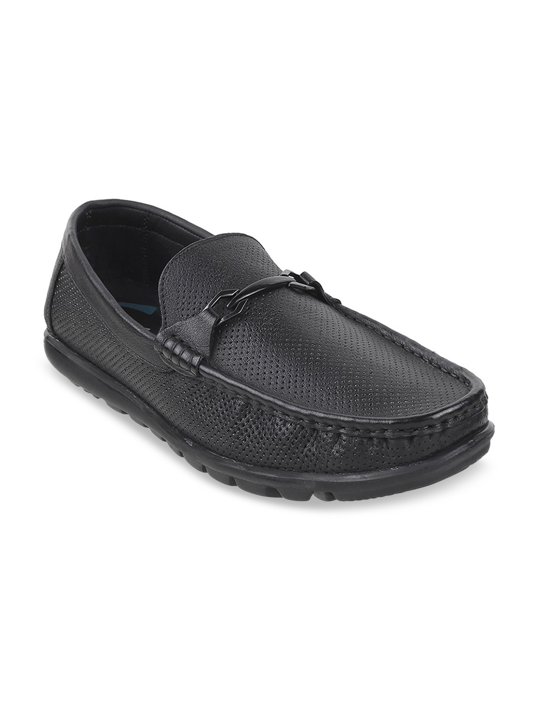 

DAVINCHI Men Black Textured Leather Loafers
