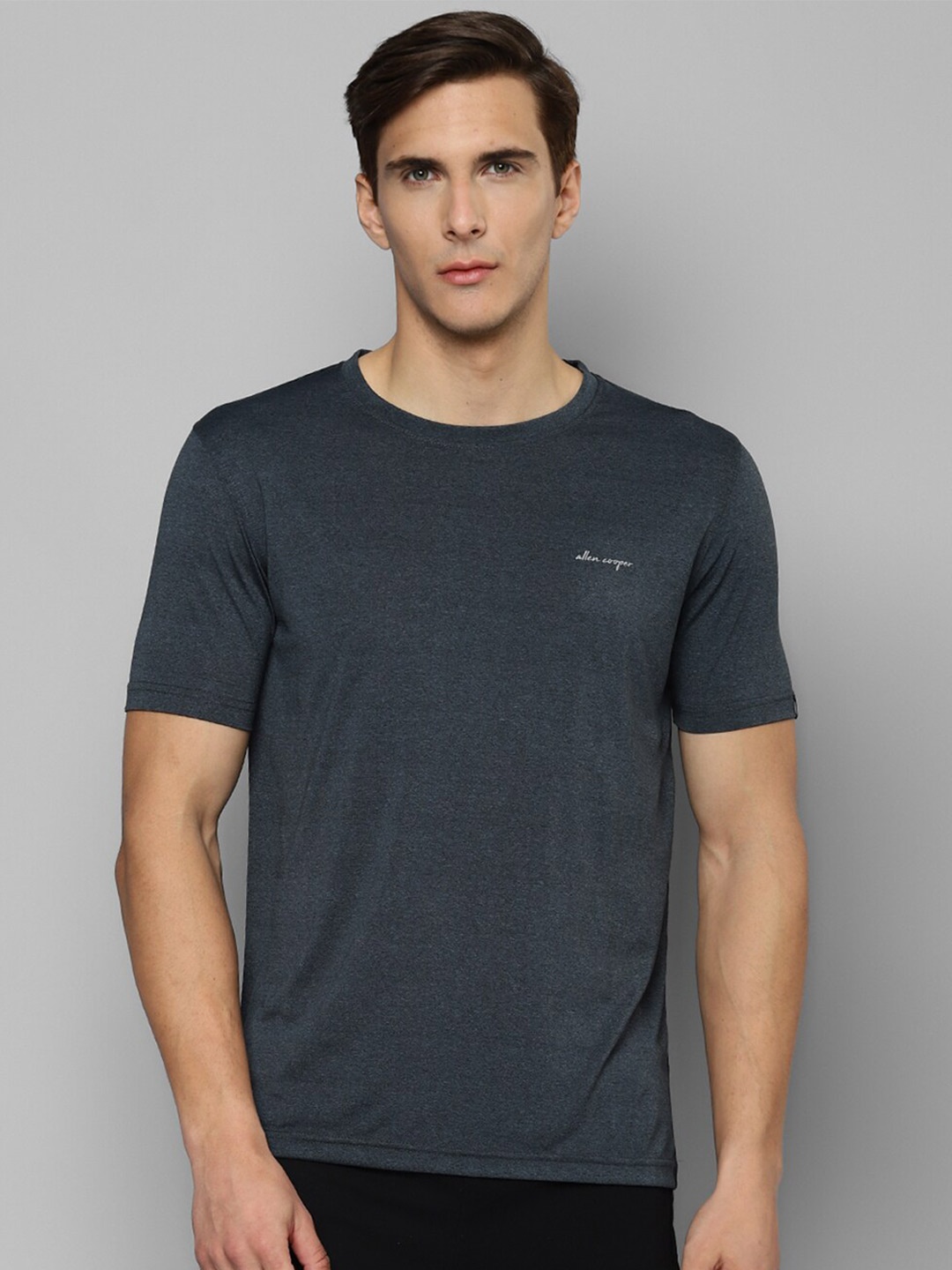 

Allen Cooper Men Black Round Neck T-shirt