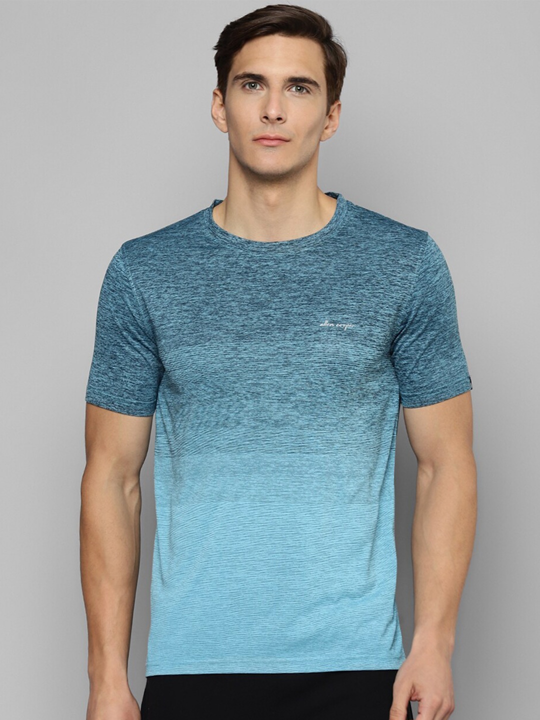

Allen Cooper Men Teal Round Neck Sports T-shirt