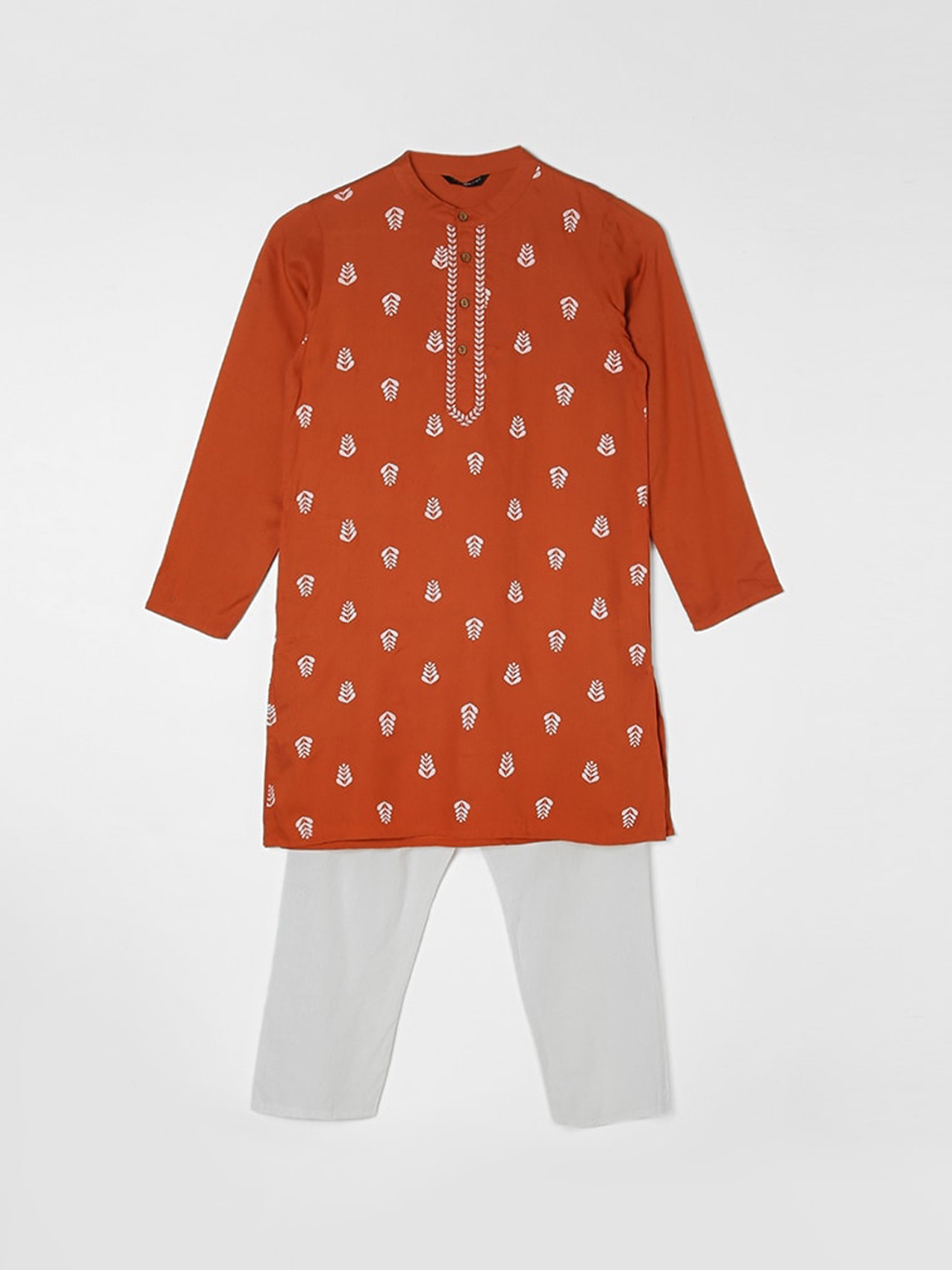 

Melange by Lifestyle Boys Brown Printed Kurta with Pyjamas