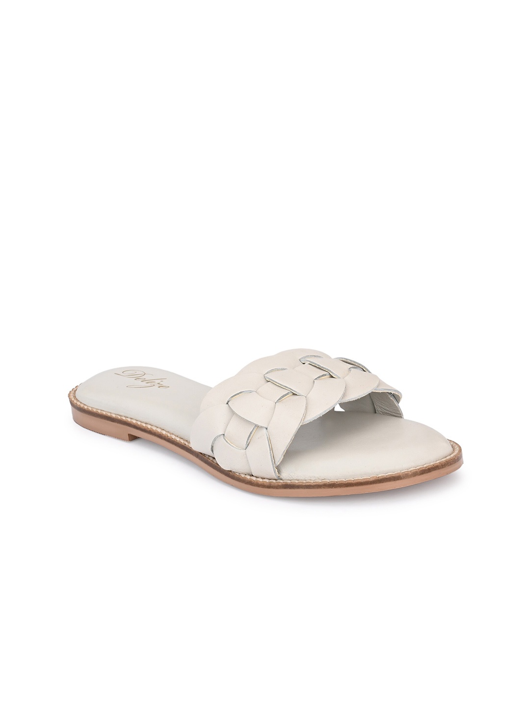 

Delize Women Off White Leather Comfort Sandals