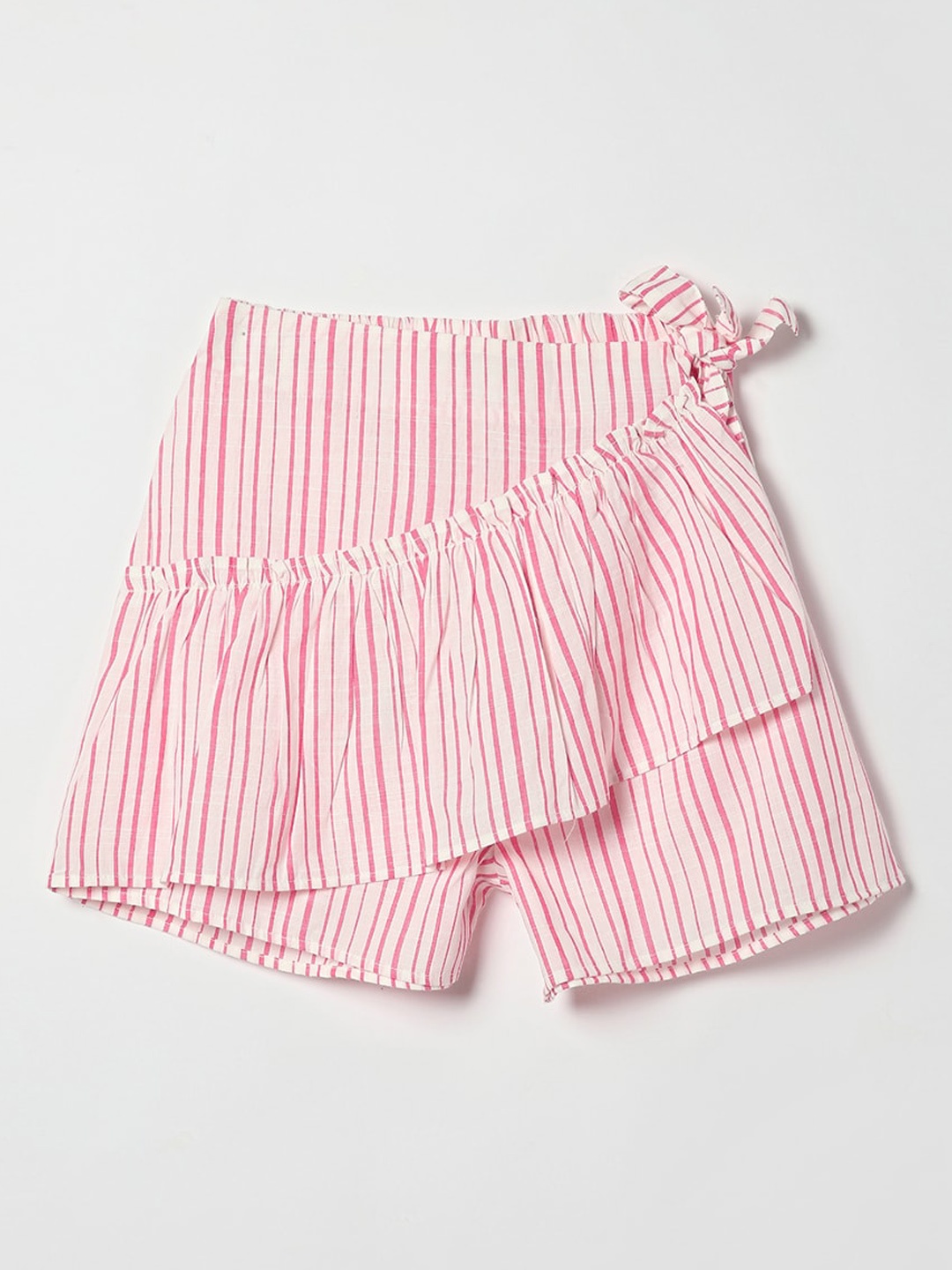 

Bossini Girls White & Pink Striped Skorts