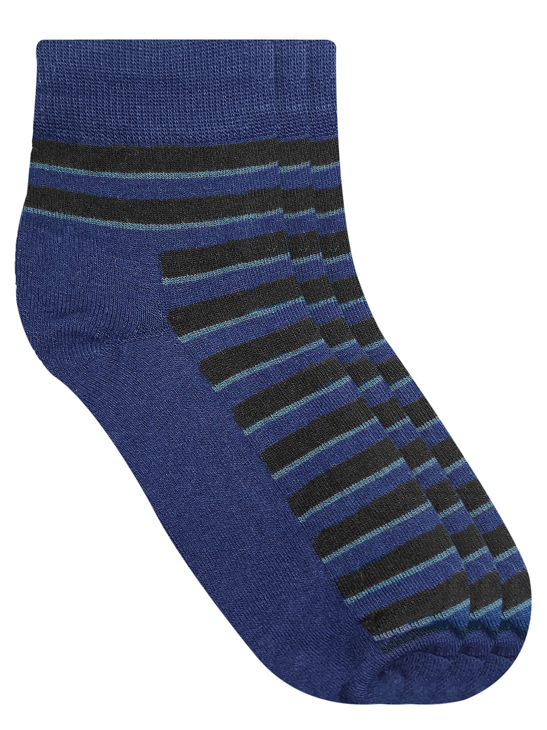 

Heelium Men Pack of 3 Bamboo Super Soft & Odour-Free Breathable Quater-Length Socks, Navy blue