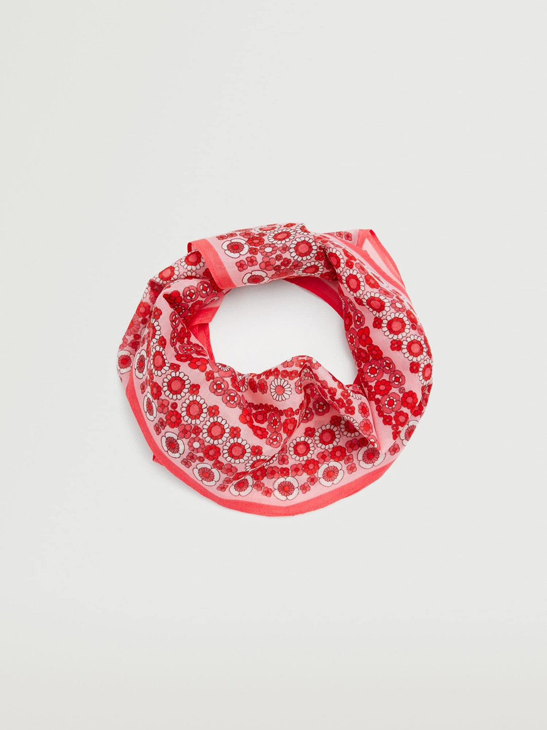 

MANGO Women Orange & White Printed Scarf