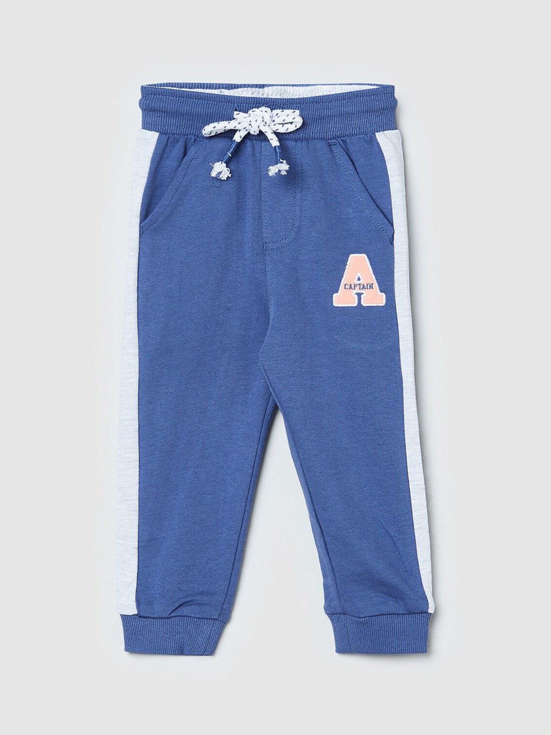 

max Boys Blue Captain America Logo Printed Joggers