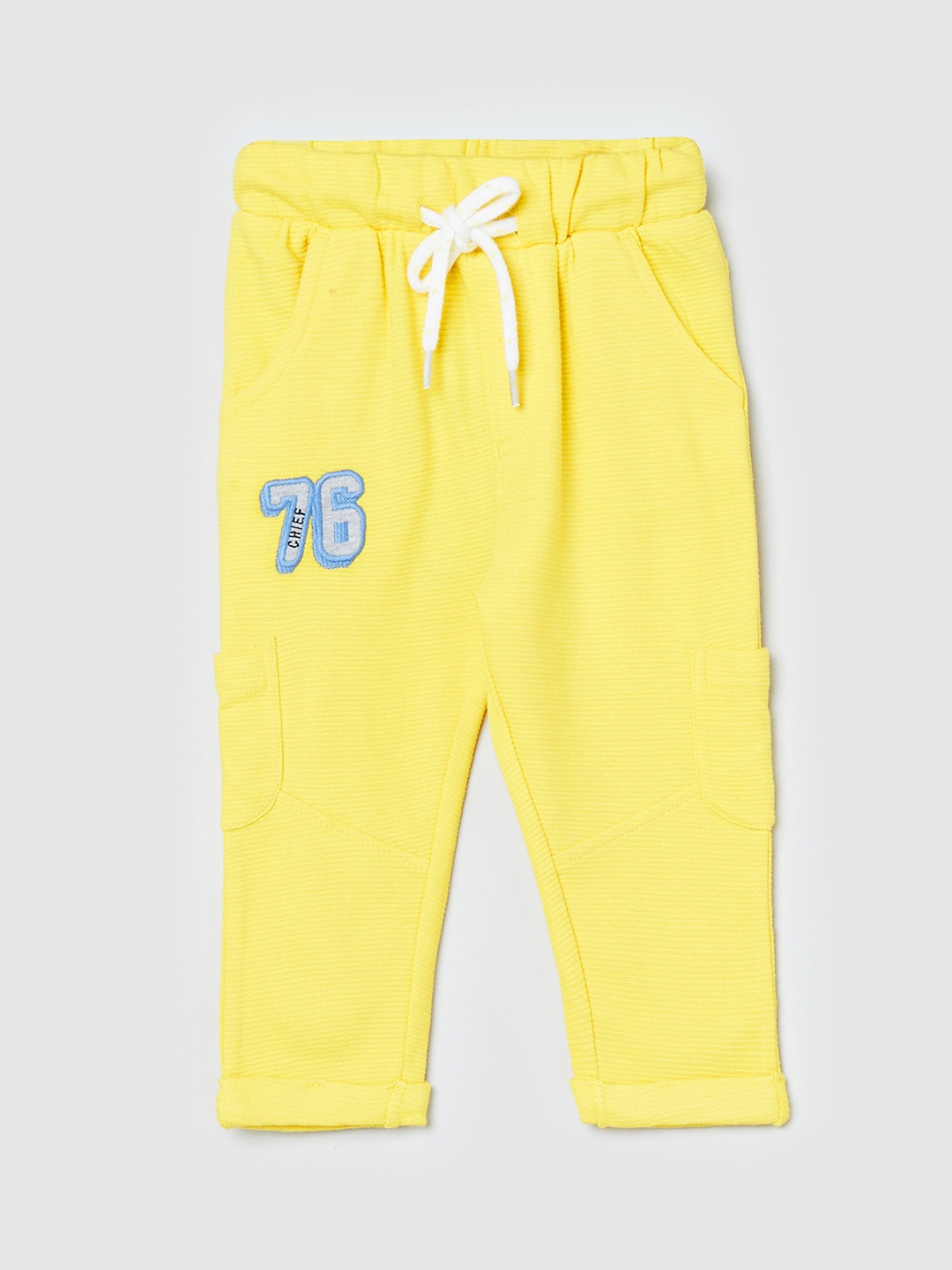 

max Boys Yellow Solid Track Pants