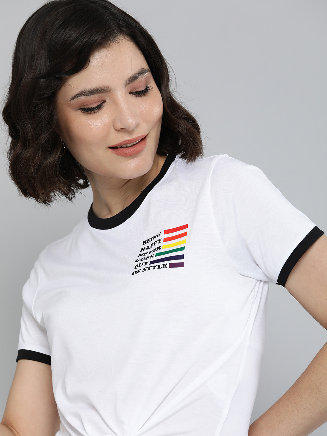 

Mast & Harbour Pride Women White Typography Printed T-shirt