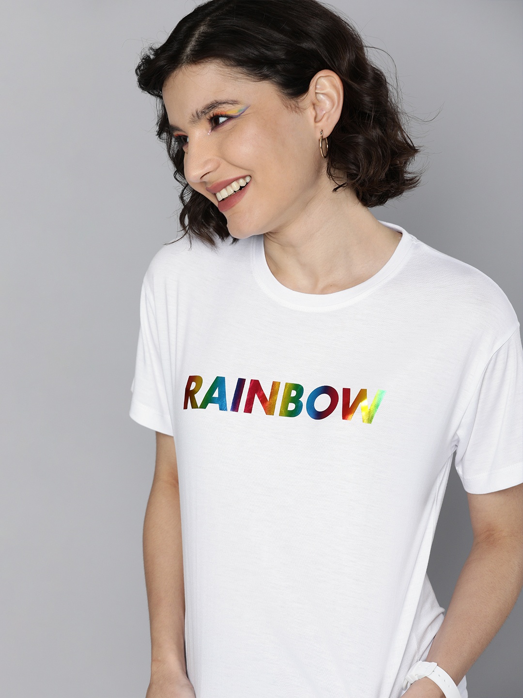 

Mast & Harbour Pride Women White Typography Printed T-shirt
