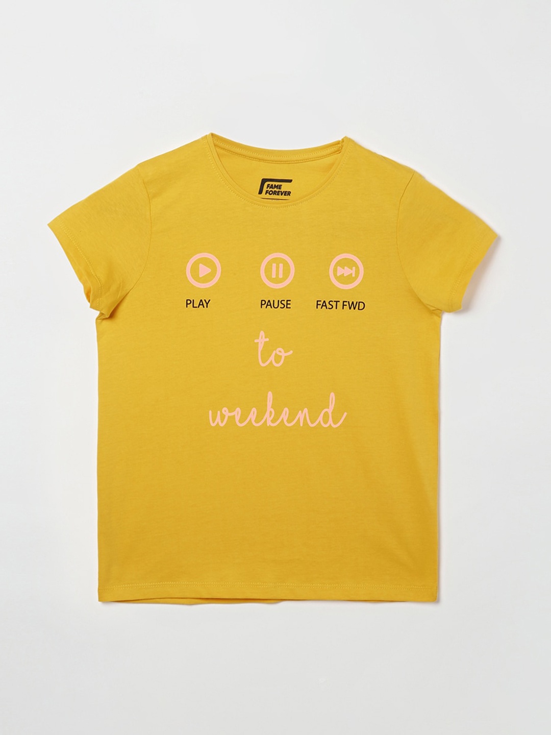 

Fame Forever by Lifestyle Yellow Print Top