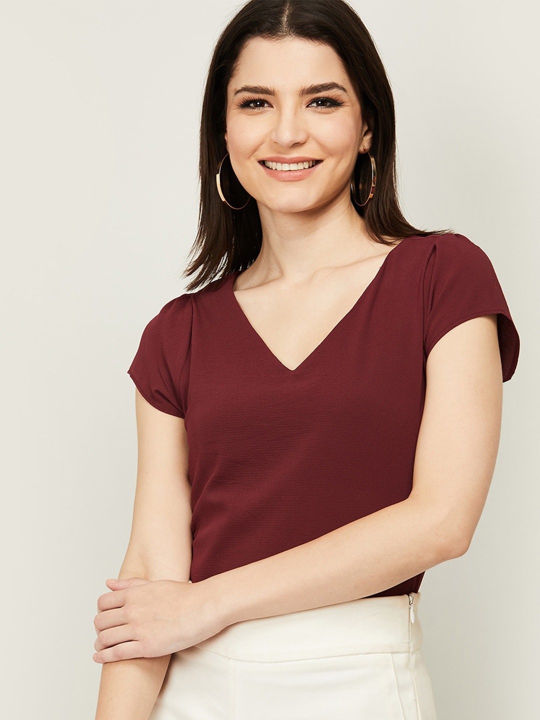 

CODE by Lifestyle Women Burgundy Regular Top