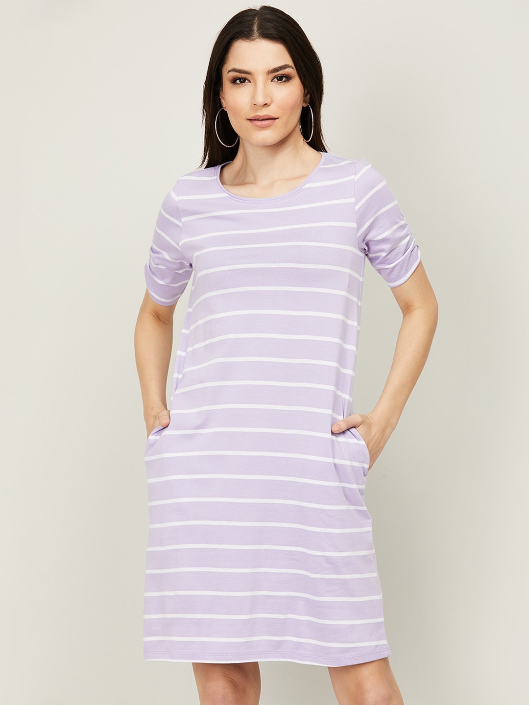 

Fame Forever by Lifestyle Purple Striped Longline Top